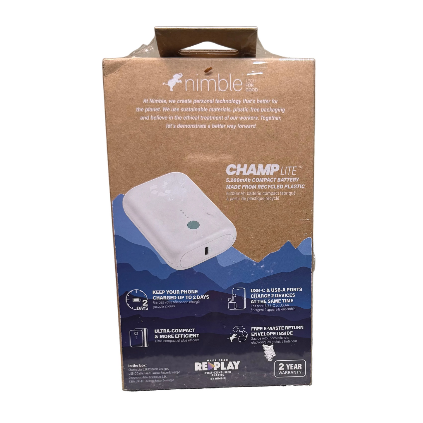 Nimble CHAMP Lite 5,200mAh Portable Charger – 15W USB-C Fast Charging