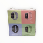 dealman Macaron Color Smart Watch packaging showing gray, pink, dark blue, and green fitness tracker options