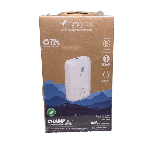 Nimble CHAMP Lite 5,200mAh Portable Charger – 15W USB-C Fast Charging