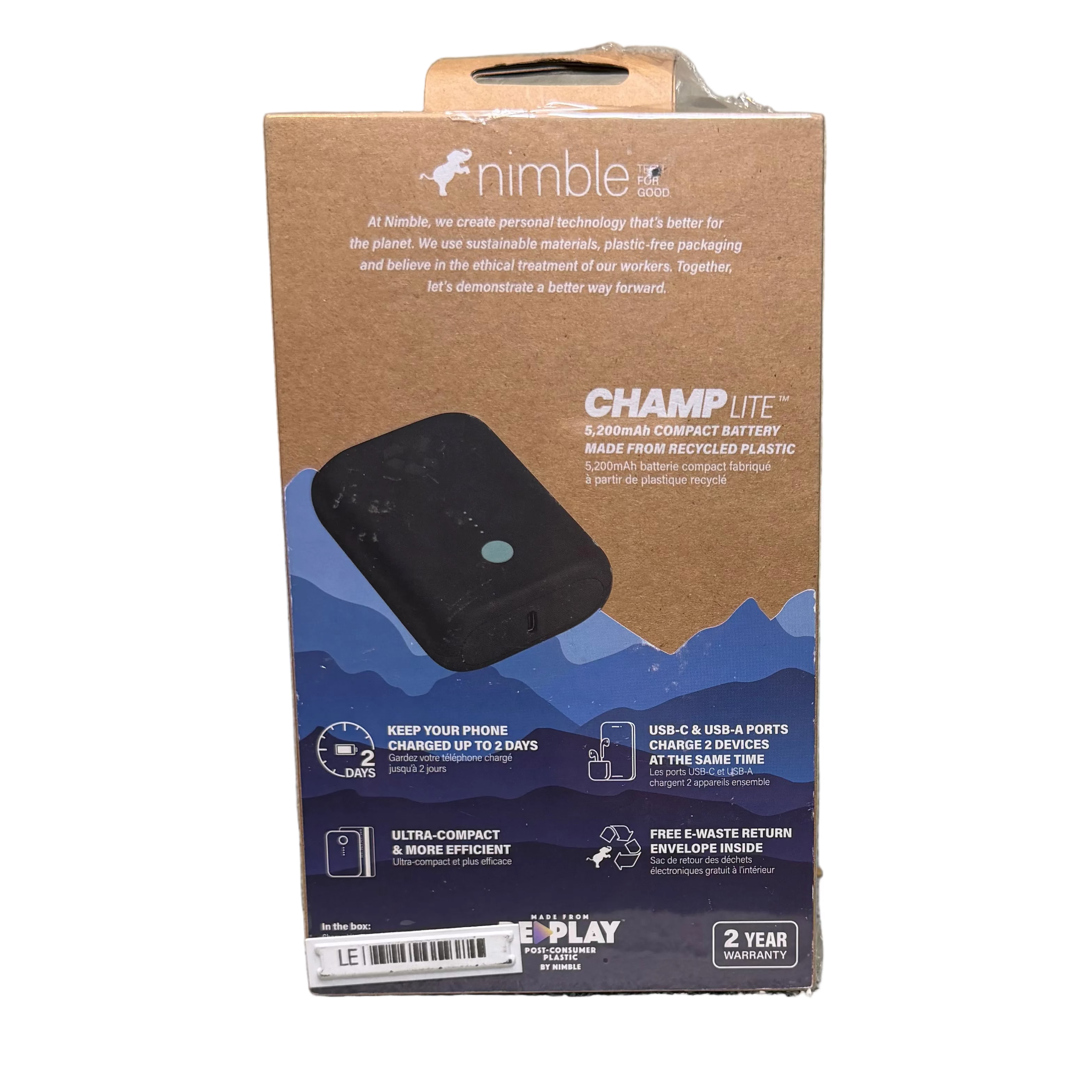 Nimble CHAMP Lite 5,200mAh Portable Charger – 15W USB-C Fast Charging