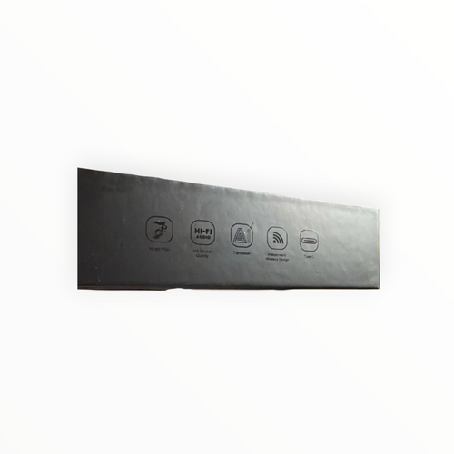 dealman DMES AI smart glasses packaging showing icons for Hi-Fi audio, translation, wireless design, and USB-C charging