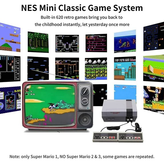 Mini Classic Retro Game System – 620 Built-In Games & 2 Controllers